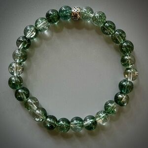 Phantom Green Quartz Crystal Handcrafted Bead Bracelet